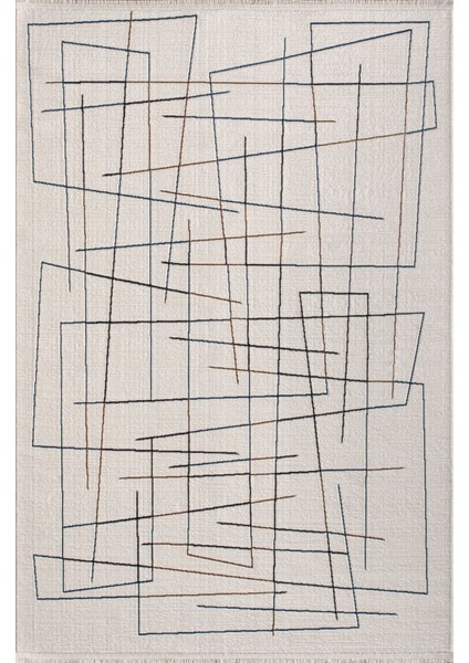 Özel Akrilik Dokuma Krem Renkli Modern Halı Gina Serisi 03077A