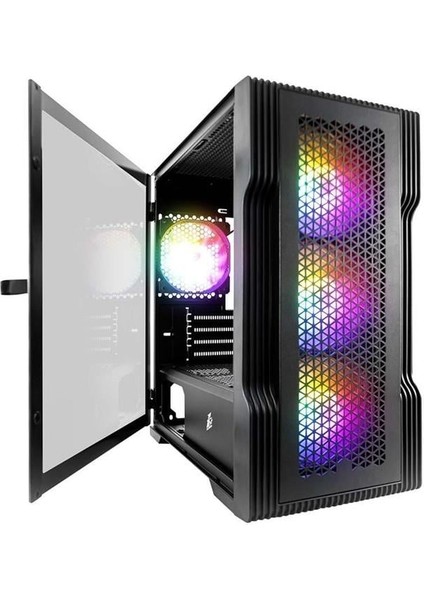 Trılobıte T3 Siyah 600W 80+ Argb 4X12CM Fan Temperli Cam Mesh USB 3.0 M-Atx Kasa modelleri