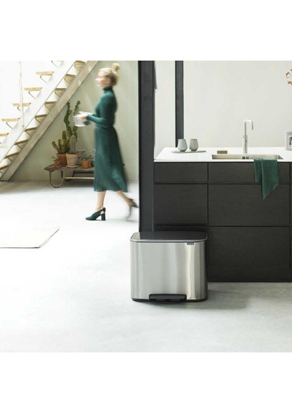 Bo Çöp Kovası, Pedallı, 36LT - Paslanmaz Çelik fiyatları