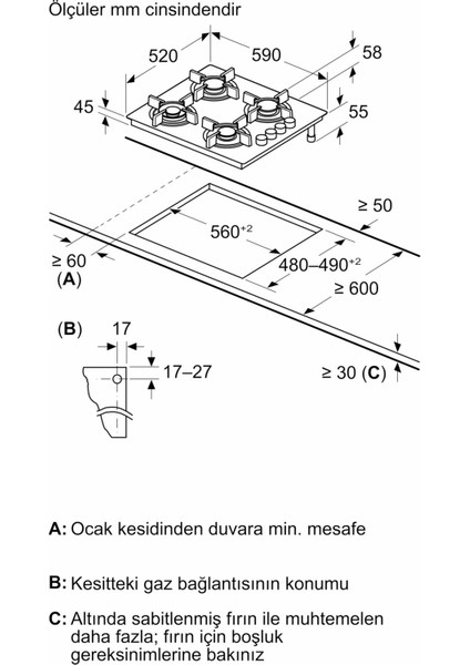 Beyaz Ankastre Set (HB557JYW5T Kendini Temizleyen Fırın EO6C2PP30O Ocak LC66KPJ20T Davlumbaz)