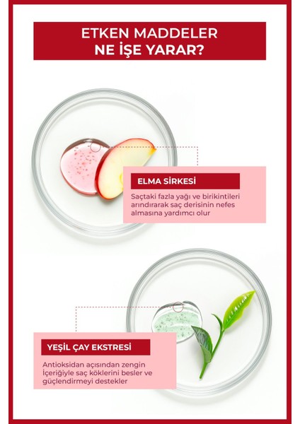 Doğal Saç Bakım Detoksu Arındırıcı Elma Sirkesi ve Yeşil Çay Tonik 200 ml modelleri