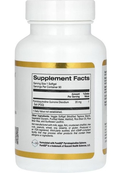 Pqq, 20 Mg, 90 Veg. Yumuşak Kapsül.usa Menşei.dmmedicine'den fiyatları