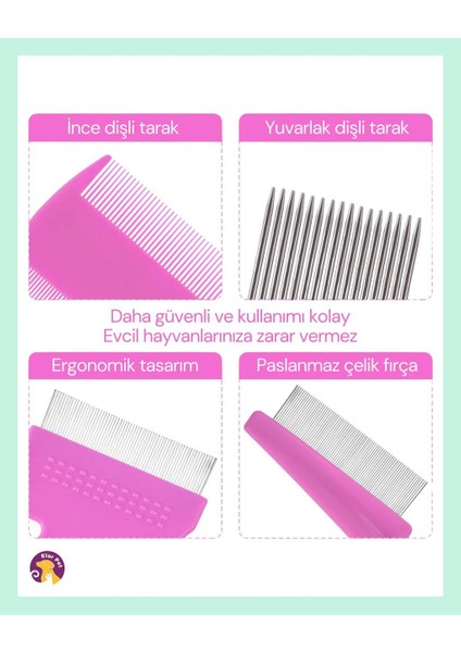 Kedi ve Köpek Için Pire Tarağı – Parazit ve Kene Önleyici Tarak Seti ( Yeşil) fırsatları