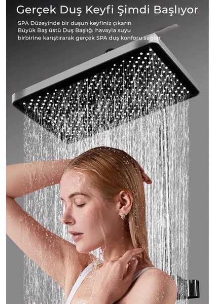 Dijital LED Göstergeli Piyano Tuşlu Termostatik Banyo Batarya Duş Sistemi fiyatları