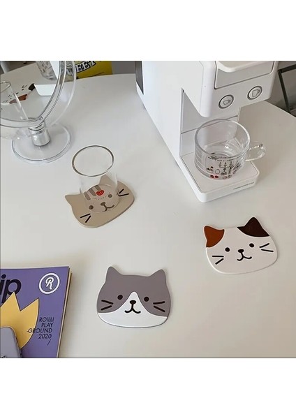 Altın Imparator Kedi Silikon Kedi Bardak Altlık Karikatür Kedi Tasarımlı indirimleri