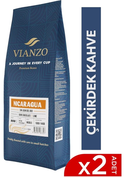 Nicaragua San Juan Del Rio Çekirdek Kahve Avantaj Paketi, %100 Arabica 2X250 G