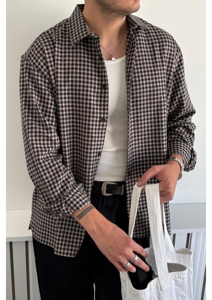 Erkek Oversize %100 Pamuk Ekose Gömlek fiyatları