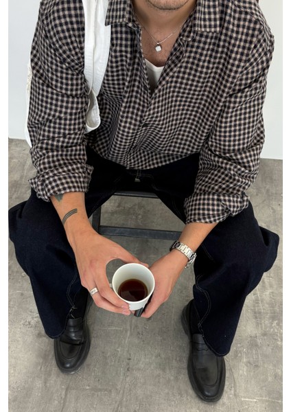 Erkek Oversize %100 Pamuk Ekose Gömlek fırsatları