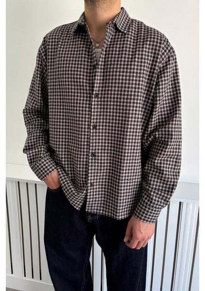 Erkek Oversize %100 Pamuk Ekose Gömlek indirimleri