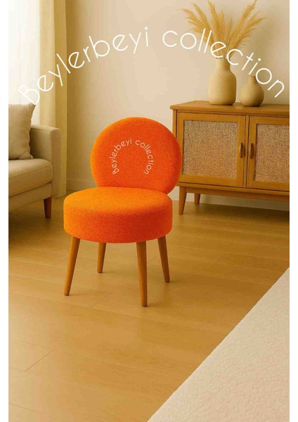 Makyaj Masası Pufu, Sırtlı Puf, Tedy Kumaş, Dekoratif Puf ,mini Berjer