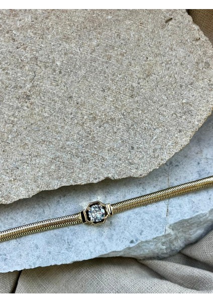 14K Omurga Dizilim Taşlı Bileklik fiyatları