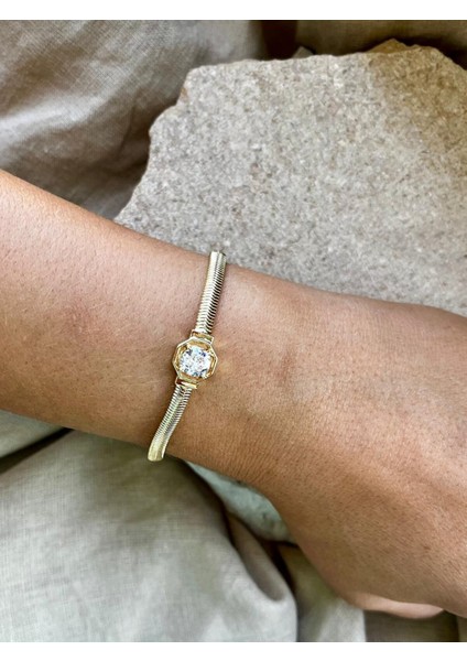 14K Omurga Dizilim Taşlı Bileklik modelleri