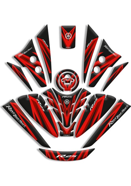 Motosıklet Tank Pad Yamaha R25 Full Set (2019/2024) Uyumlu 06