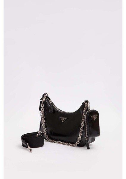 Siyah Mini Cüzdan Detaylı Omuz Çantası fiyatları