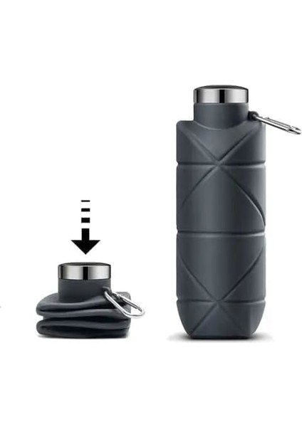 750ML Katlanabilir Sızdırmaz Portatif Silikon Su Matarası Katlanabilir Taşınabilir Suluk