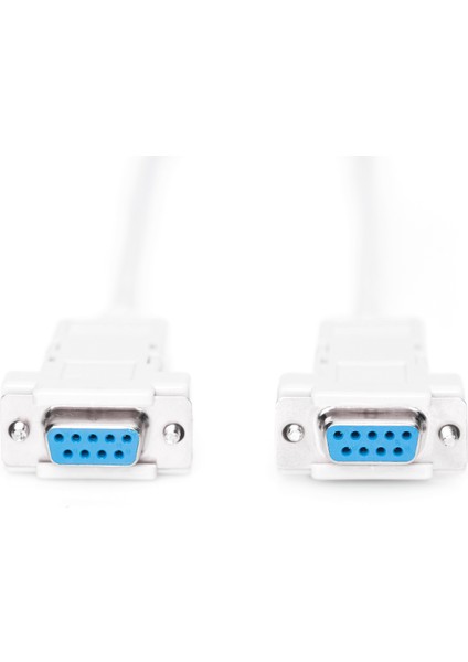 Digitus Modem Bağlantı Kablosu, D-Sub9 Dişi - D-Sub9 Dişi, 1.8 Metre, Vidalı, Bej Renk&lt;br&gt; digitus Zero-Modem Connection Cable, D-Sub9 F/f, 1.8m, Snap-Hoods, Beige