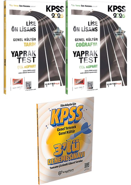 2026 Kpss Lise Ön Lisans Tarih Coğrafya Çek Kopart Yaprak Test - 3 Deneme
