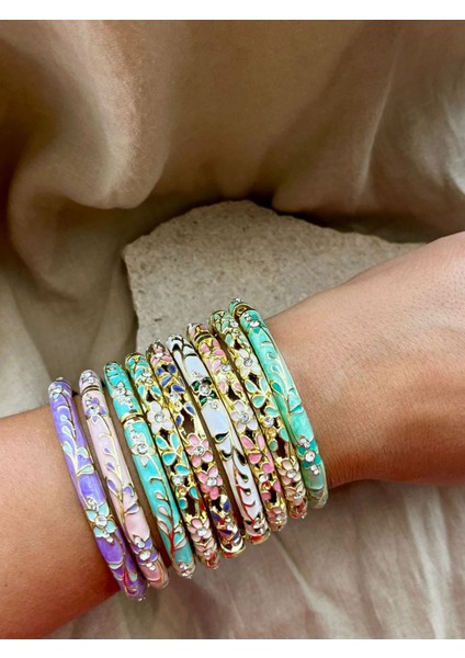 Altın-Pembe-Yeşil Renkli Mineli Kelepçe fiyatları