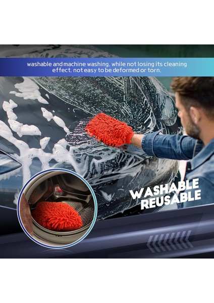 Flakpanzer Mikrofiber Araba Yıkama Eldiveni 23X18CM Yüksek Emiş Özellikli Şönil Tasarım modelleri