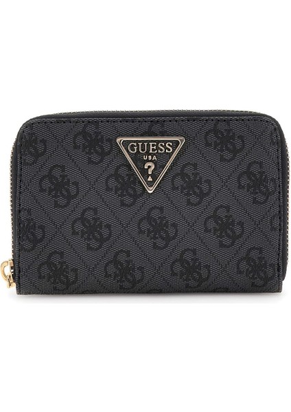 Kadın Access Logolu Fermuarlı Cüzdan - Antrasit