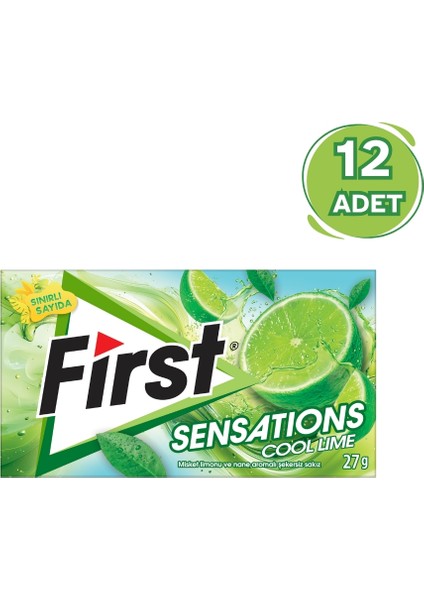 Sensations Cool Lime Aromalı Sakız 27gr-12 Adet