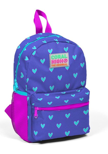 Kids Lavanta Kalp Desenli Iki Bölmeli Yuva Sırt Çantası 23506
