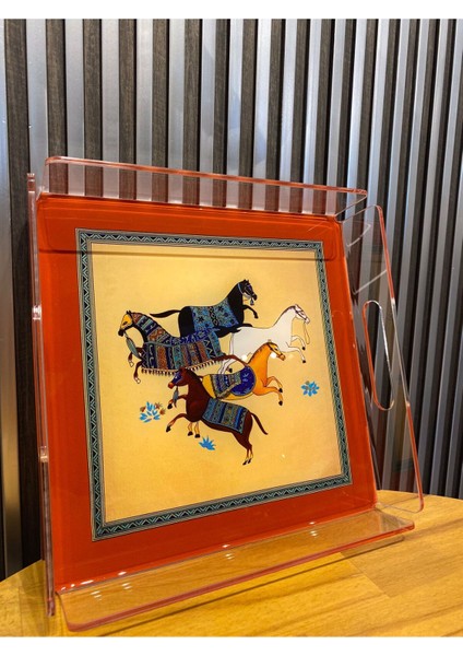 Figüratif At Pleksi Tepsi - PT2111 - 25X25CM modelleri