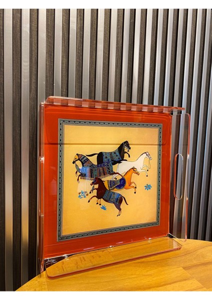 Figüratif At Pleksi Tepsi - PT2111 - 25X25CM fırsatları