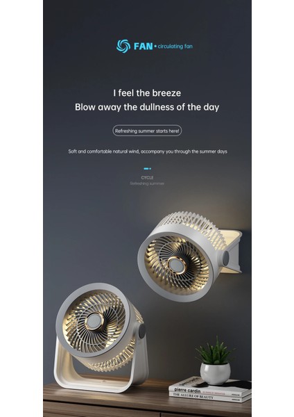 Taşınabilir ve Şarj Edilebilir Pilli LED Işıklı Masa ve Duvar Tipi Vantilatör,5 Kademeli Fan Ayarı modelleri