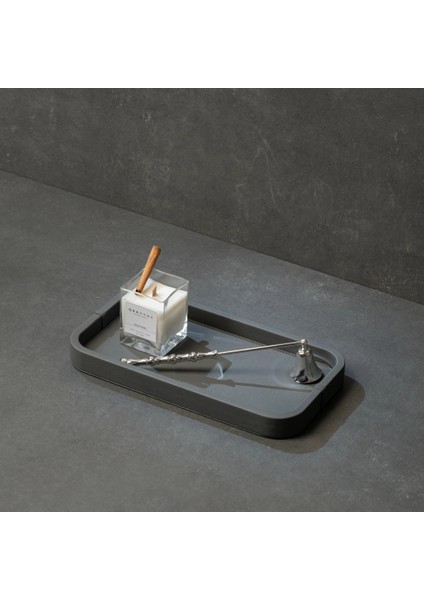 Marta Dekoratif Deri Tepsi Antrasit 35X19X3 cm fiyatları