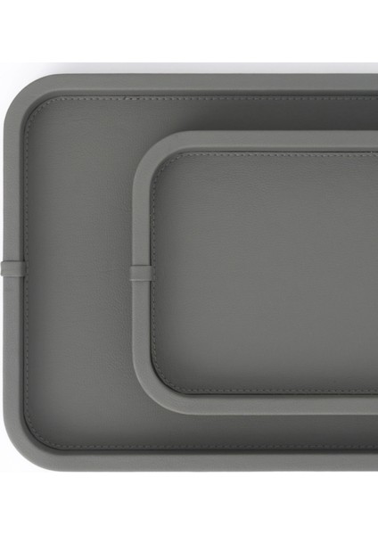 Marta Dekoratif Deri Tepsi Antrasit 35X19X3 cm modelleri
