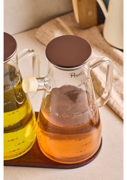 Gael Wood 2’li 900 ml Tepsili Yağlık-Sirkelik Seti 3 Parça Borosilikat modelleri