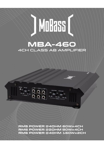 Mobass MBA-460 Anfi 4X60RMS Oto Anfi