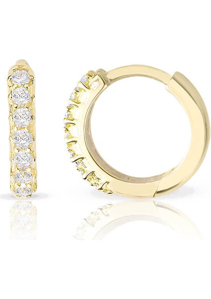 Yarım Tur Halka Altın Küpe