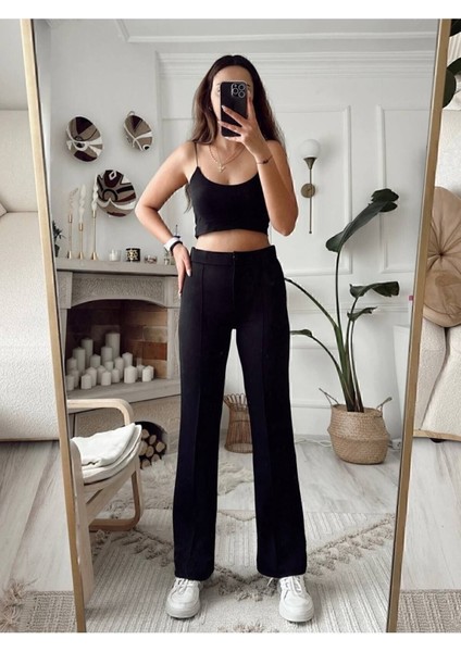 Ispanyol Paça Zra Krep Likralı Palazzo Pantolon 4 Renk