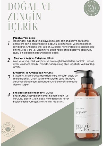 Papatya Bitki Özlü El ve Cilt Sıvı Sabun - E-Vitamini Aloe Vera Shea Yağı - 500 ml fırsatları