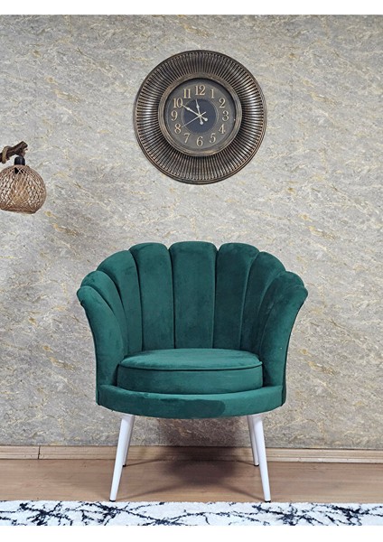 Tekli Istiridye Beyaz Boyalı Sivriltme Ayak Çay Seti Koltuk Tekli Berjer , Balkon, Salon, Ofis Yeşil Renk 47 x 47 Boyut/ebat fiyatları