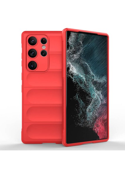 Samsung Galaxy S23 Ultra Kılıf Içi Kadife Dolgulu Dalga Tutma Haznelli Premium Tpu Silikon Kapak Ryc/etnik