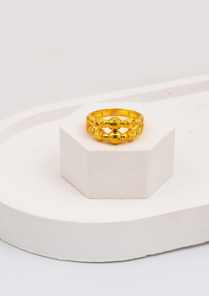 Çift Sıra 14 Ayar Dorika Altın Yüzük fırsatları