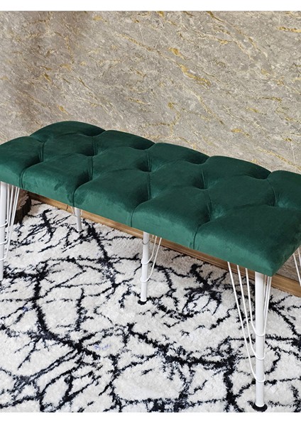 Metal Beyaz Tel Ayaklı 100 cm Puf Bench - Puf - Bench - Oturak - Mutfak Oturağı - Antre Oturağı Yeşil Renk 100 x 40 Boyut/ebat fırsatları