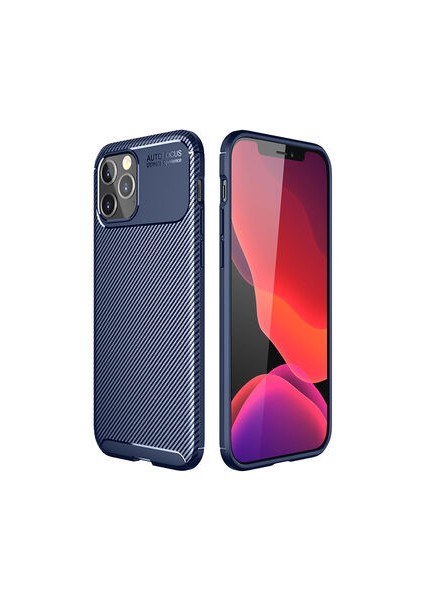 iPhone 12 Pro Max Kılıf Karbon Desenli Esnek Yüksek Kaliteli Meteryalden Üretilmiş Silikon Kapak Ryc/negro