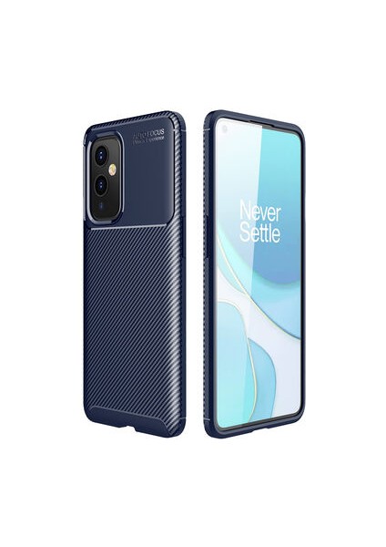 One Plus 9 Kılıf Karbon Desenli Esnek Yüksek Kaliteli Meteryalden Üretilmiş Silikon Kapak Ryc/negro