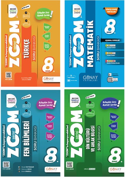 8. Sınıf Zoom Serisi Türkçe Matematik Fen Bilimleri Din Kültürü ve Ahlak Bilgisi Soru Bankası Seti 2026 Güncel Basım
