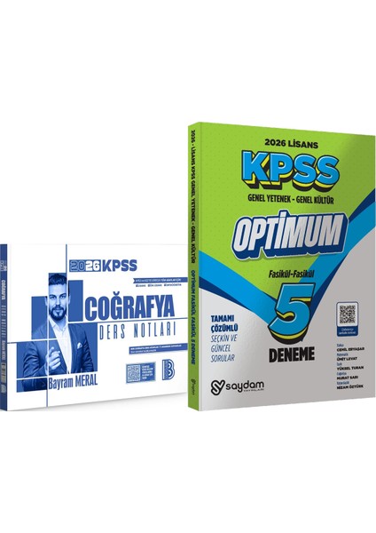 2026 Kpss Coğrafya Ders Notları + Lisans Optimum 5 Deneme