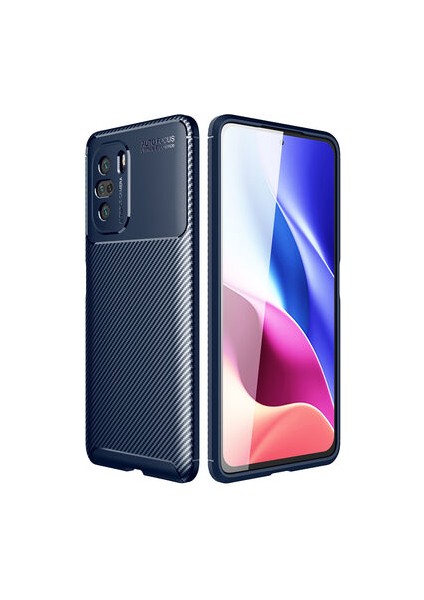 Poco F3 Kılıf Karbon Desenli Esnek Yüksek Kaliteli Meteryalden Üretilmiş Silikon Kapak Ryc/negro
