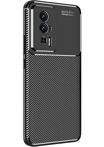 Poco F5 Pro Kılıf Karbon Desenli Esnek Yüksek Kaliteli Meteryalden Üretilmiş Silikon Kapak Ryc/negro