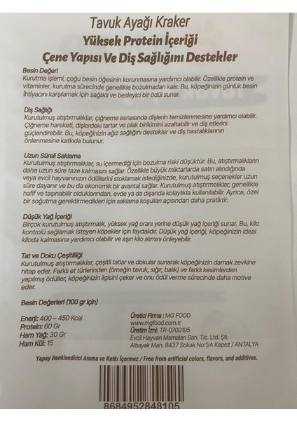 Tavuk Ayağı Kraker 100 gr fiyatları
