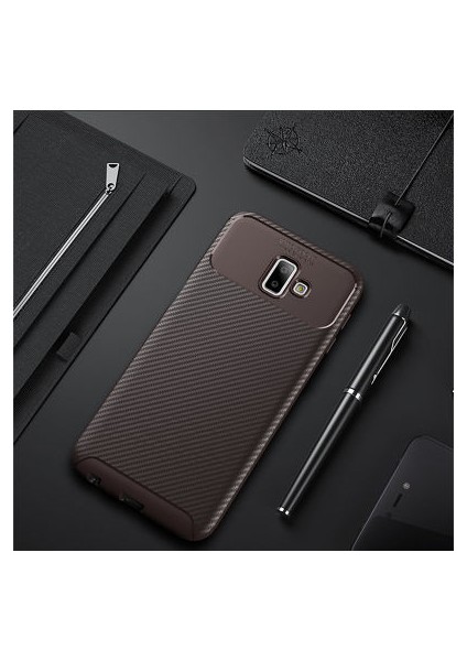 Samsung Galaxy J6 Plus Kılıf Karbon Desenli Esnek Yüksek Kaliteli Meteryalden Üretilmiş Silikon Kapak Ryc/negro