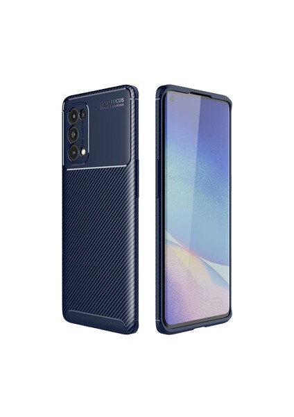 Oppo Reno 5 Pro 5g Kılıf Karbon Desenli Esnek Yüksek Kaliteli Meteryalden Üretilmiş Silikon Kapak Ryc/negro