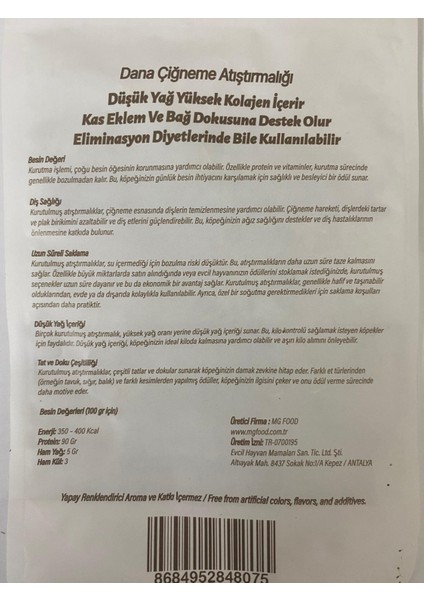 Dana Çiğneme Atıştırmalığı 100 gr fiyatları